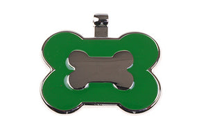 Dark Green Bone pet tag