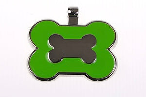 Lime Green Bone pet tag