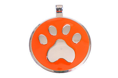 Orange Paw pet tag