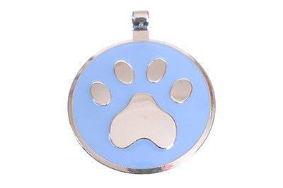 Light Blue Paw pet tag