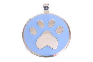 Light Blue Paw pet tag