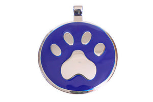Dark Blue Paw pet tag