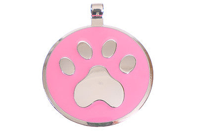 Pink Paw pet tag
