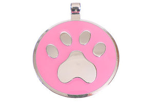 Pink Paw pet tag