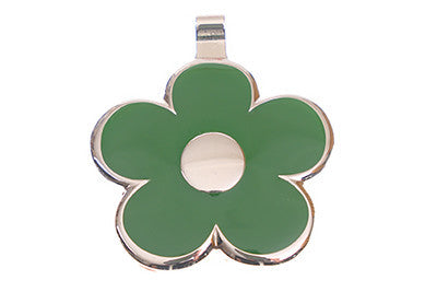 Dark Green Flower pet tag