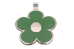Dark Green Flower pet tag