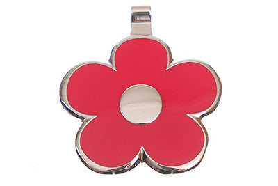 Red Flower pet tag