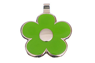 Lime Green Flower pet tag