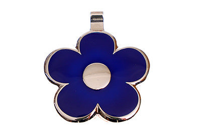 Dark Blue Flower pet tag