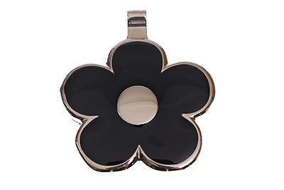 Black Flower pet tag