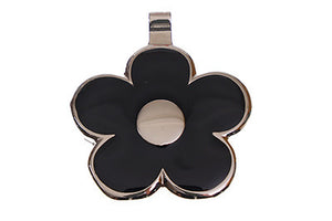 Black Flower pet tag