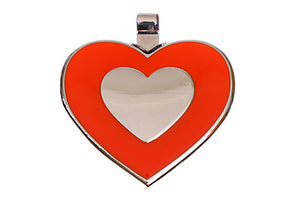 Orange Heart pet tag