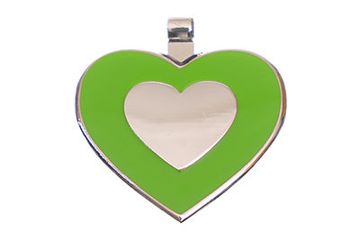 Lime Green Heart pet tag