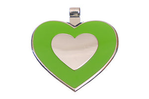 Lime Green Heart pet tag