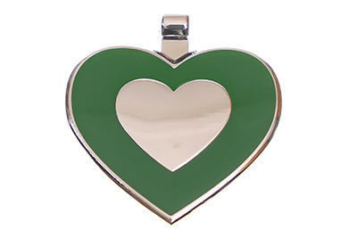 Dark Green Heart pet tag