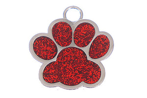 Red Glitter pet tag