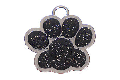 Black Glitter pet tag