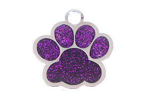 Purple Glitter pet tag