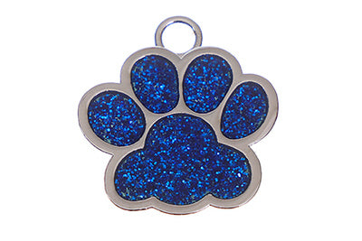 Blue Glitter pet tag