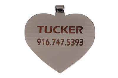 Heart back of tag