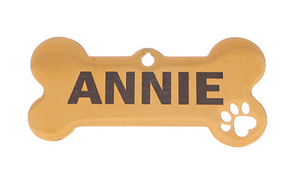 Silver Long Bone pet tag