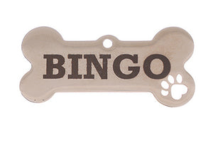 Gold Long Bone pet tag