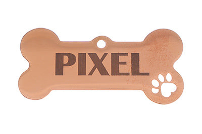 Rose Gold Long Bone pet tag