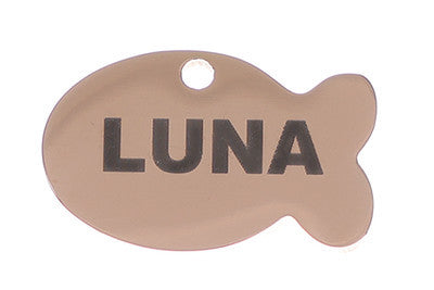 Rose Gold Fish pet tag